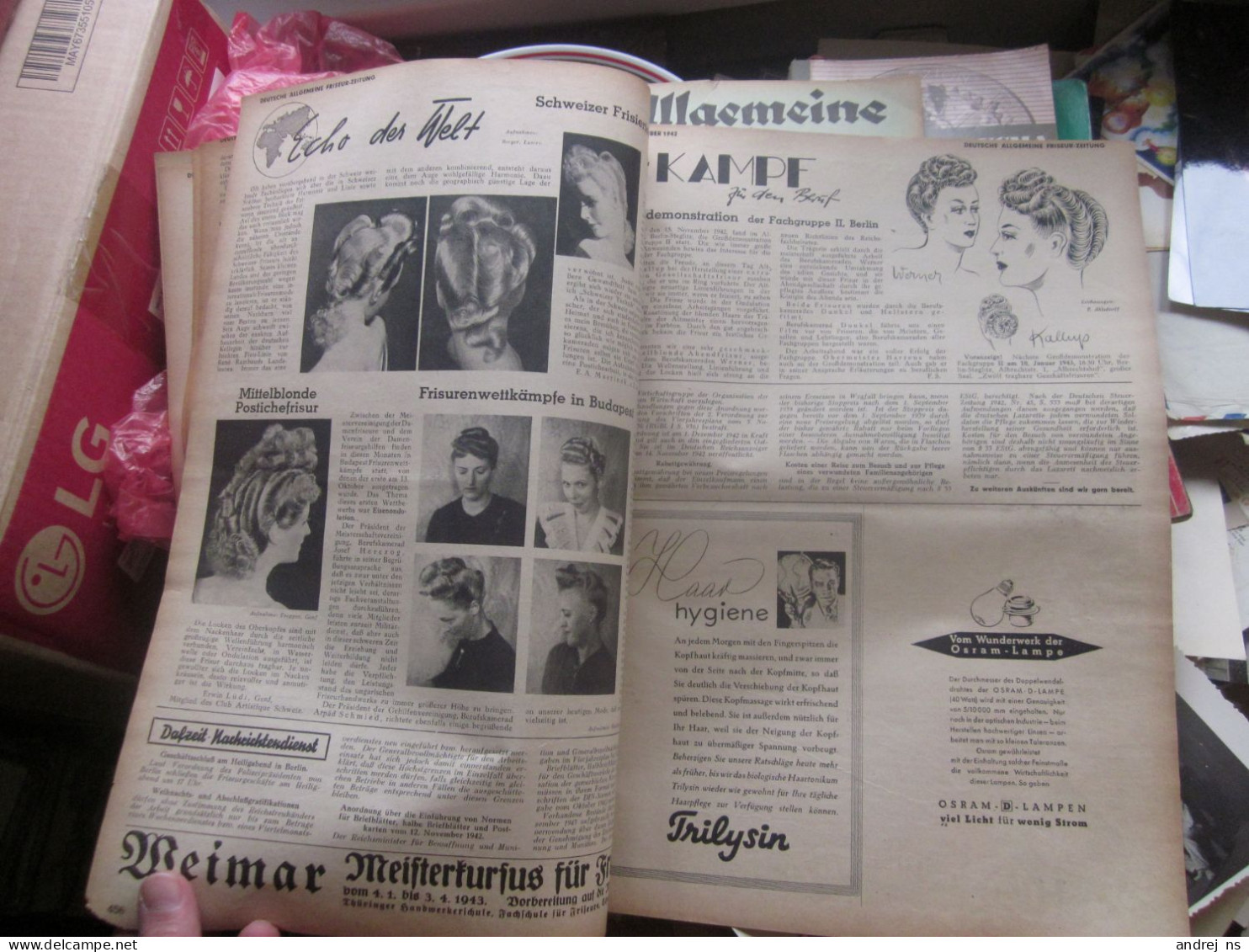 Deutsche Allgemeine Friseur Zeitung Fachzeitschrift Fur Das Friseurhandwerk Berlin 1943 WW2 Hairstyles, Hairstyles, Fash - Mode