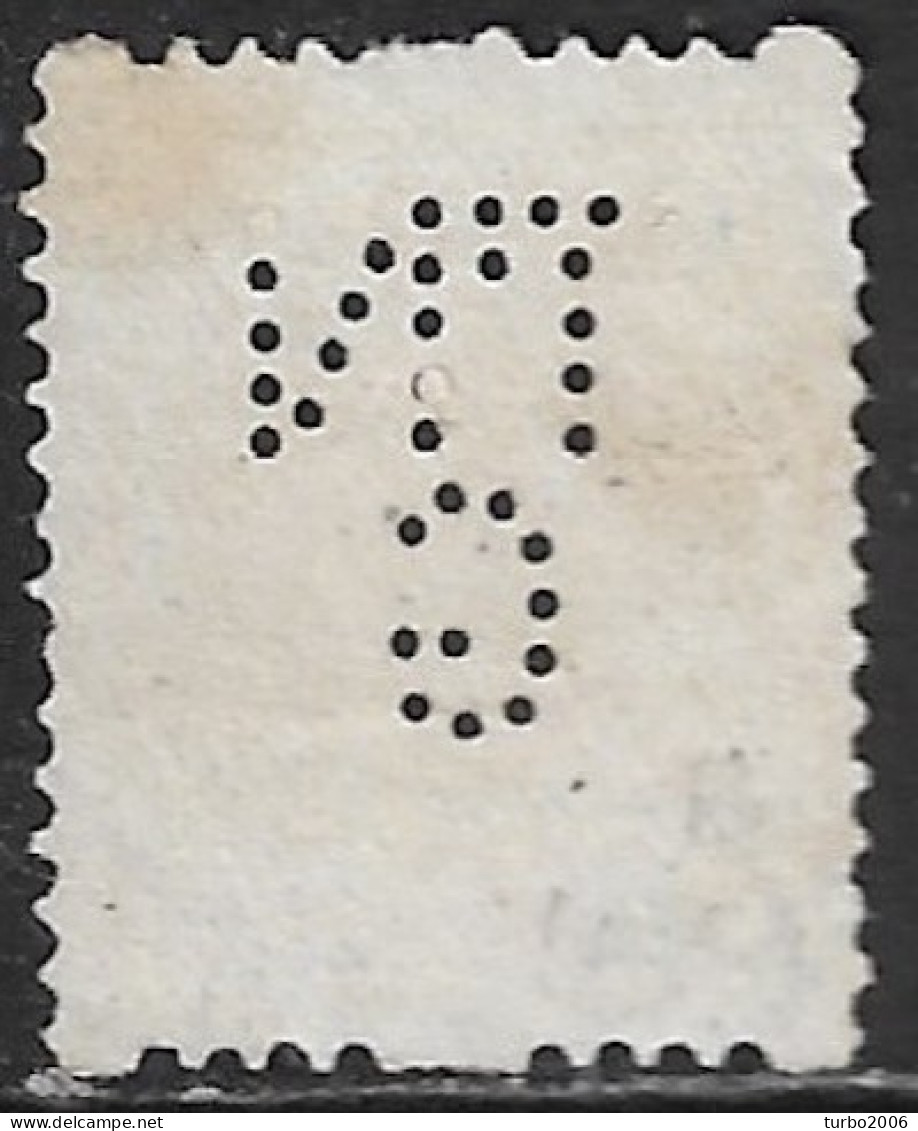 Perfin TN G (Theodorus Niemeijer Groningen) In 1925 Type Veth 7½ Cent Geel Tweezijdige Roltanding NVPH R 8 - Perforés