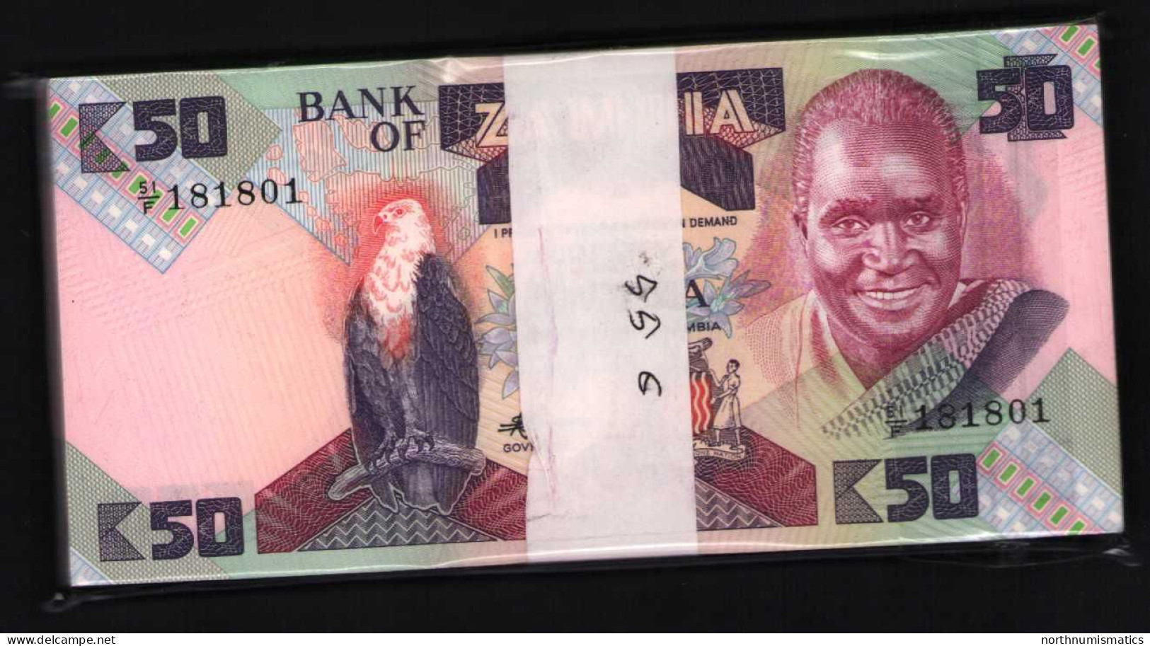 Zambia 50 Kwacha  Unc Bundle 100 Pcs - Zambie