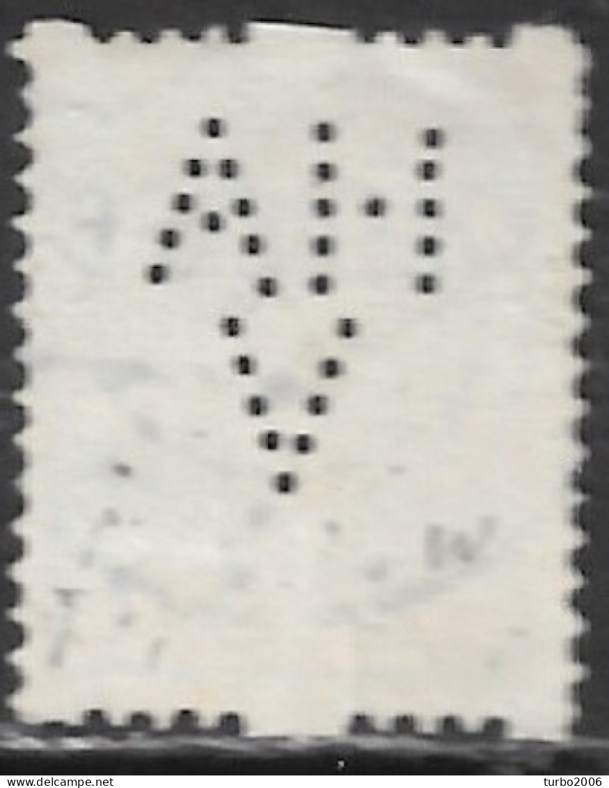 Perfin HA V (Holland-Amerika Verzekerings Mij Schiedam) In 1925 Type Veth 15 Cent Blauw Tweezijdige Roltanding NVPH R 12 - Gezähnt (perforiert)