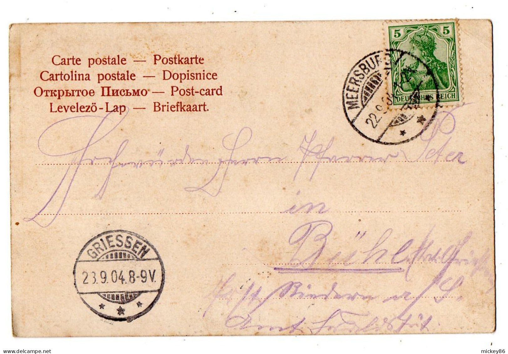 Allemagne -- MEERSBURG --1904--....carte Précurseur Colorisée....timbre...cachets ..... - Meersburg