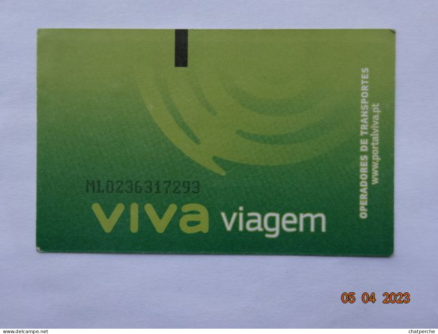 VIVA VIAGEM TITRE TRANSPORT LISBONNE PORTUGAL BILLET TICKET CARTE RECHARGEABLE - Europa