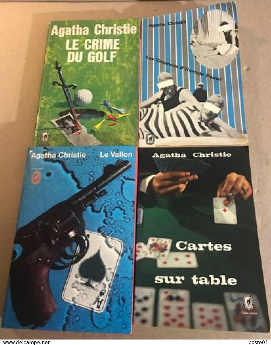 4 Romans D'agatha Christie / Le Vallon -le Crime Du Golf -les Vacances D'hercule Poirot -cartes Sur Table - Roman Noir