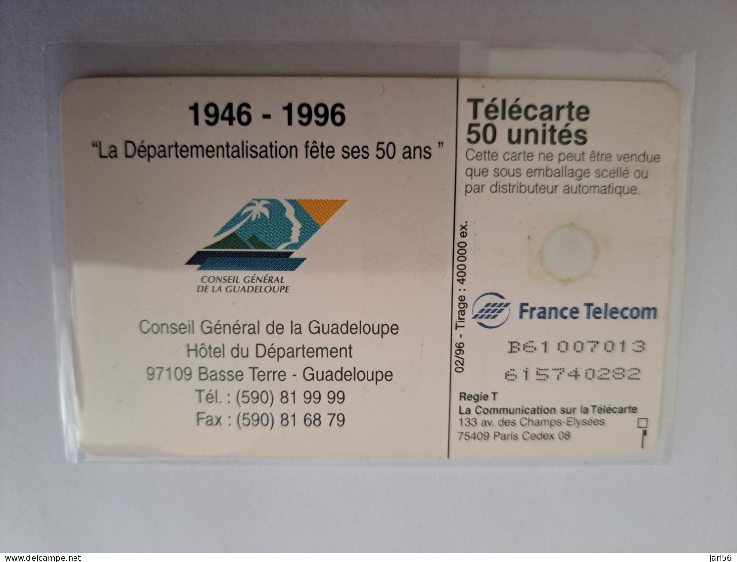 French Caribbean Phonecard St Martin CHIP Card CINQUANTENAIRE  ** 13061 ** - Antilles (French)