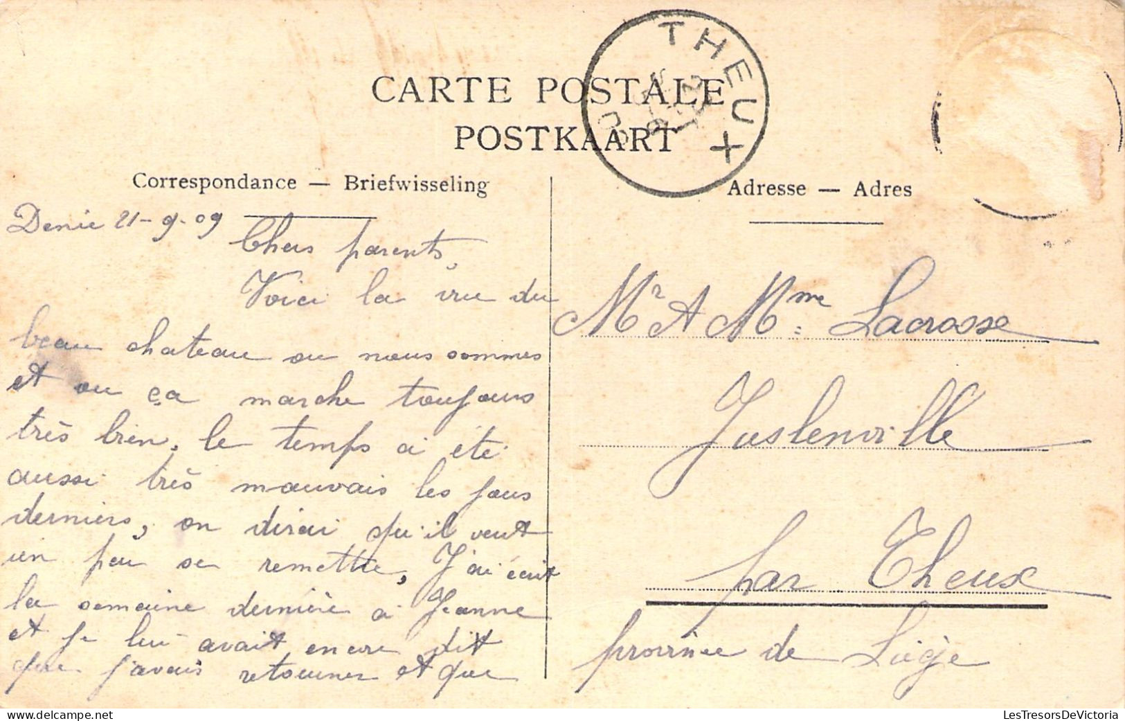 DENEE MAREDSOUS - Le Château - Carte Postale Ancienne - Autres & Non Classés