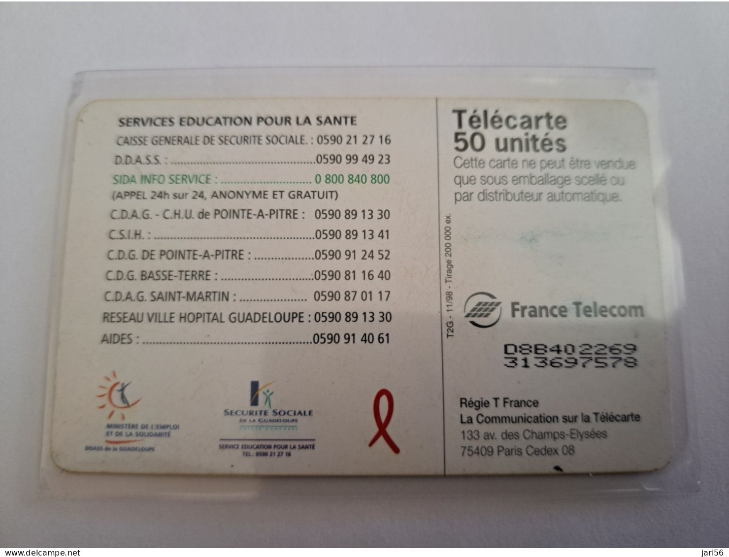 French Caribbean Phonecard St Martin CHIP Card SIDA  ** 13063 ** - Antillas (Francesas)