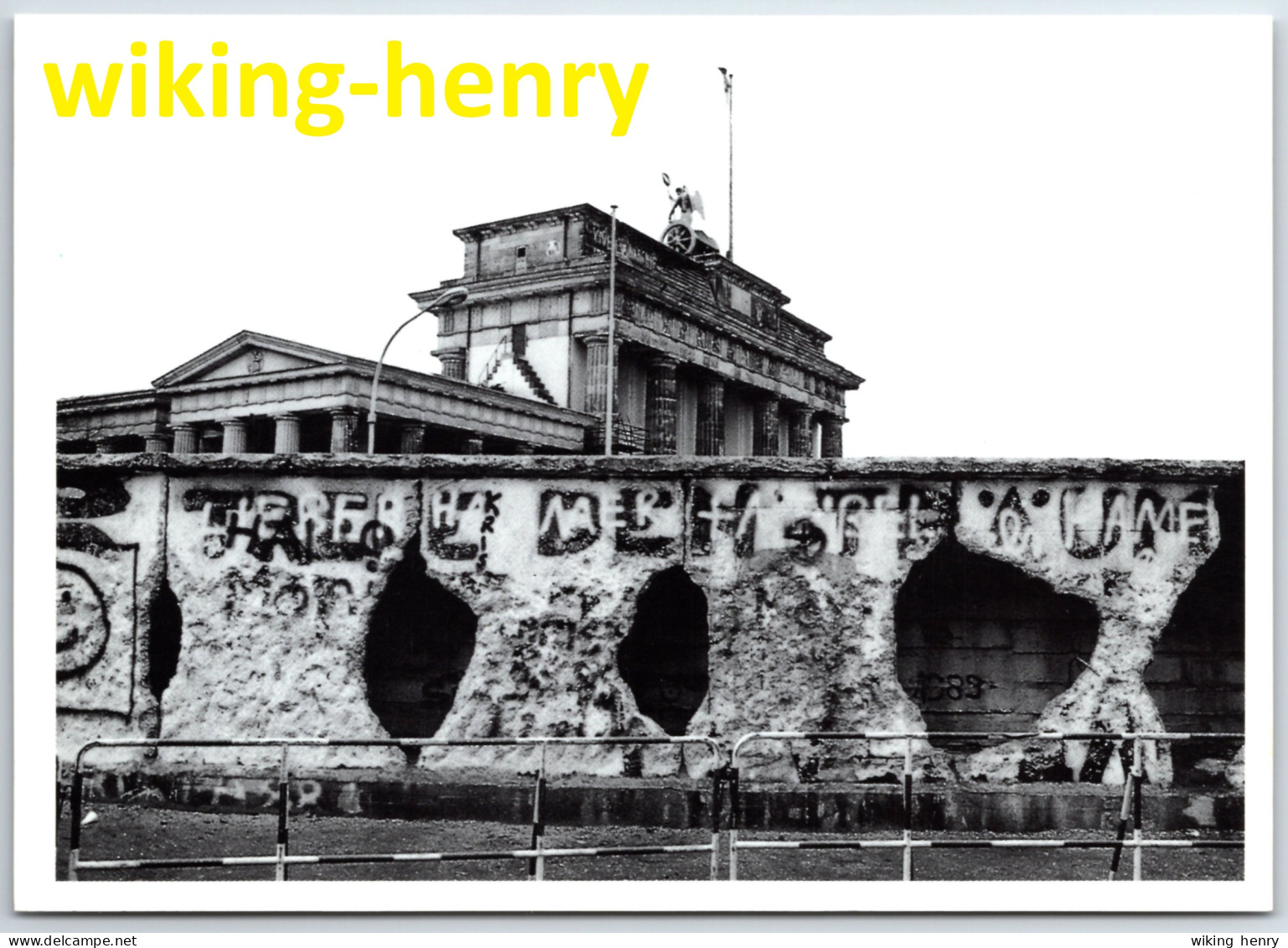 Berlin - S/w Berliner Mauer 3   Mit Brandenburger Tor - Berlin Wall