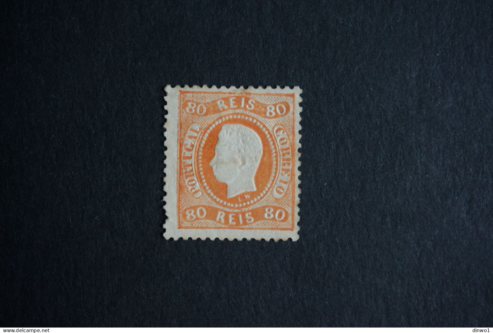 (T5) Portugal 1867 D. Luis I - 80 R (1885 Reprint) - Perf. 12½ (No Gum) - Nuevos