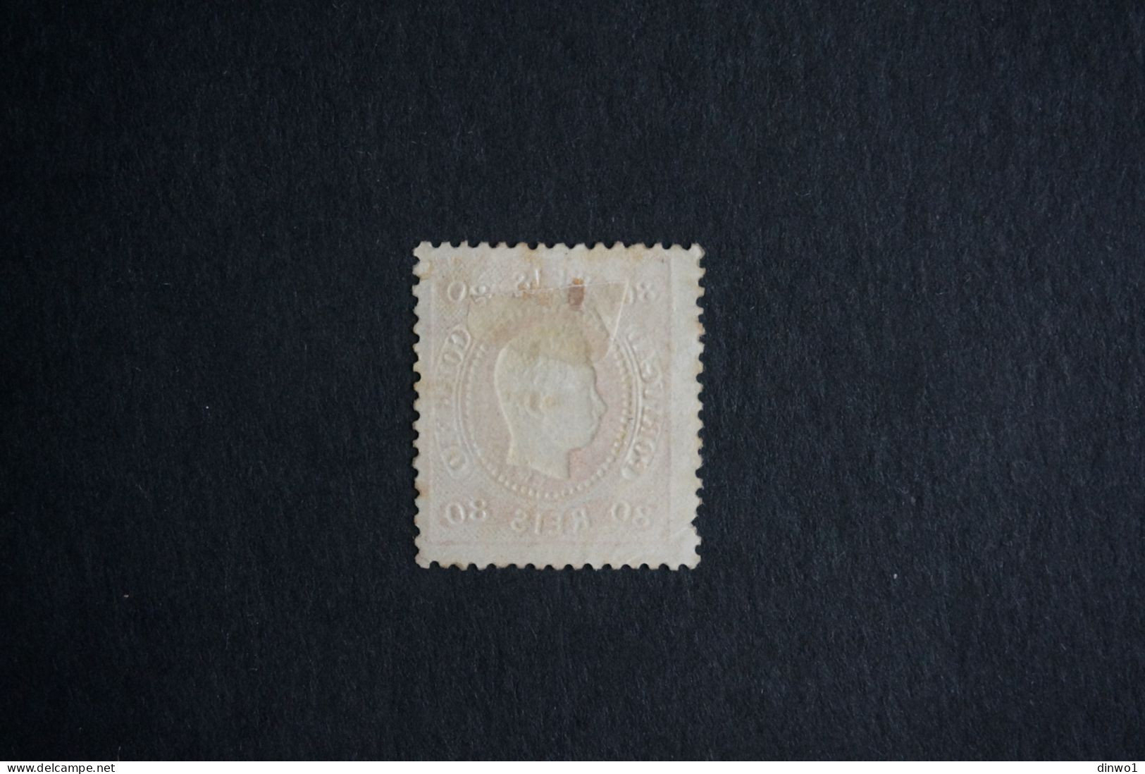(T5) Portugal 1867 D. Luis I - 80 R (1885 Reprint) - Perf. 12½ (No Gum) - Unused Stamps