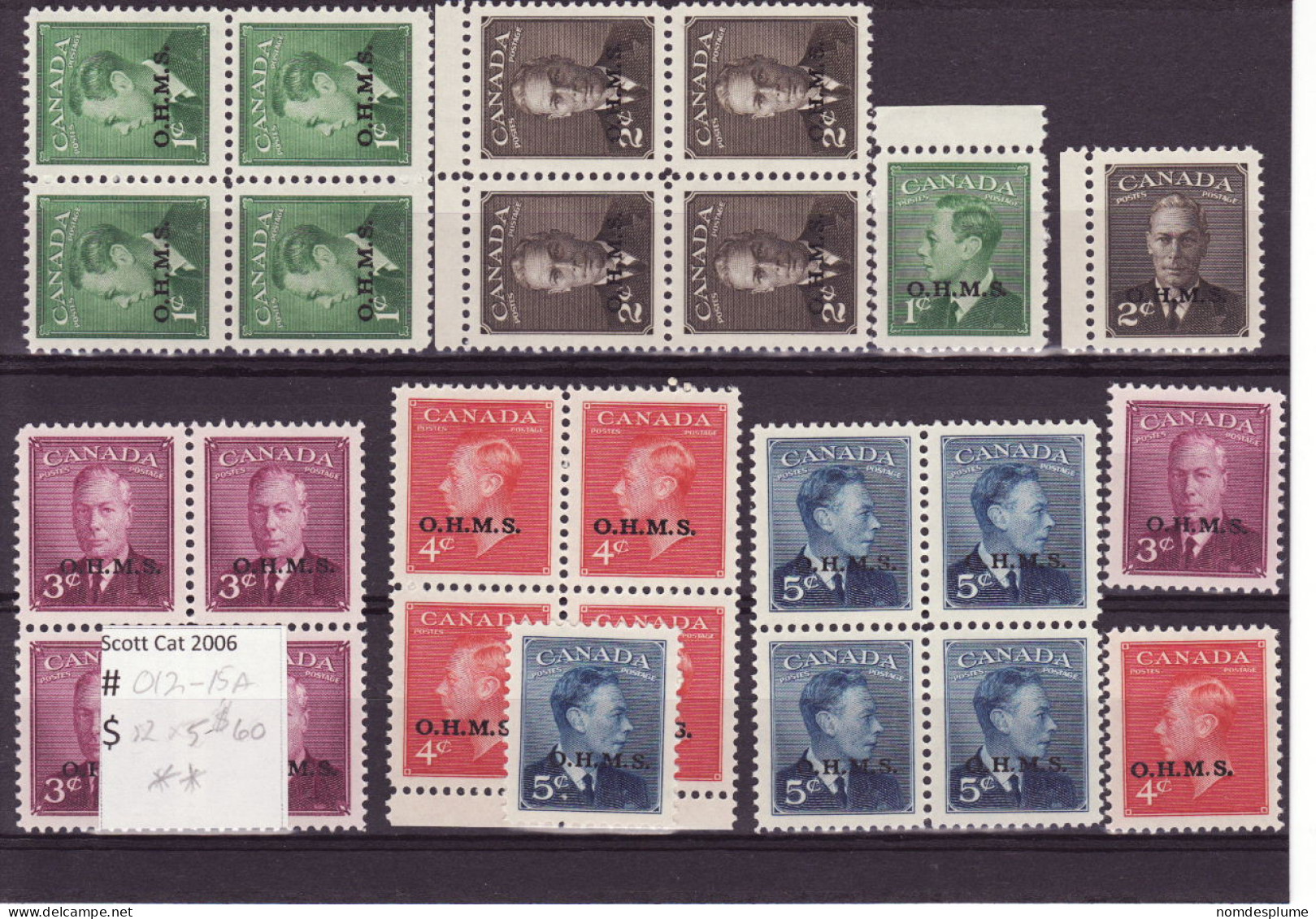 4656) George VI G Overprint Mint No Hnge Block +++ - Surchargés