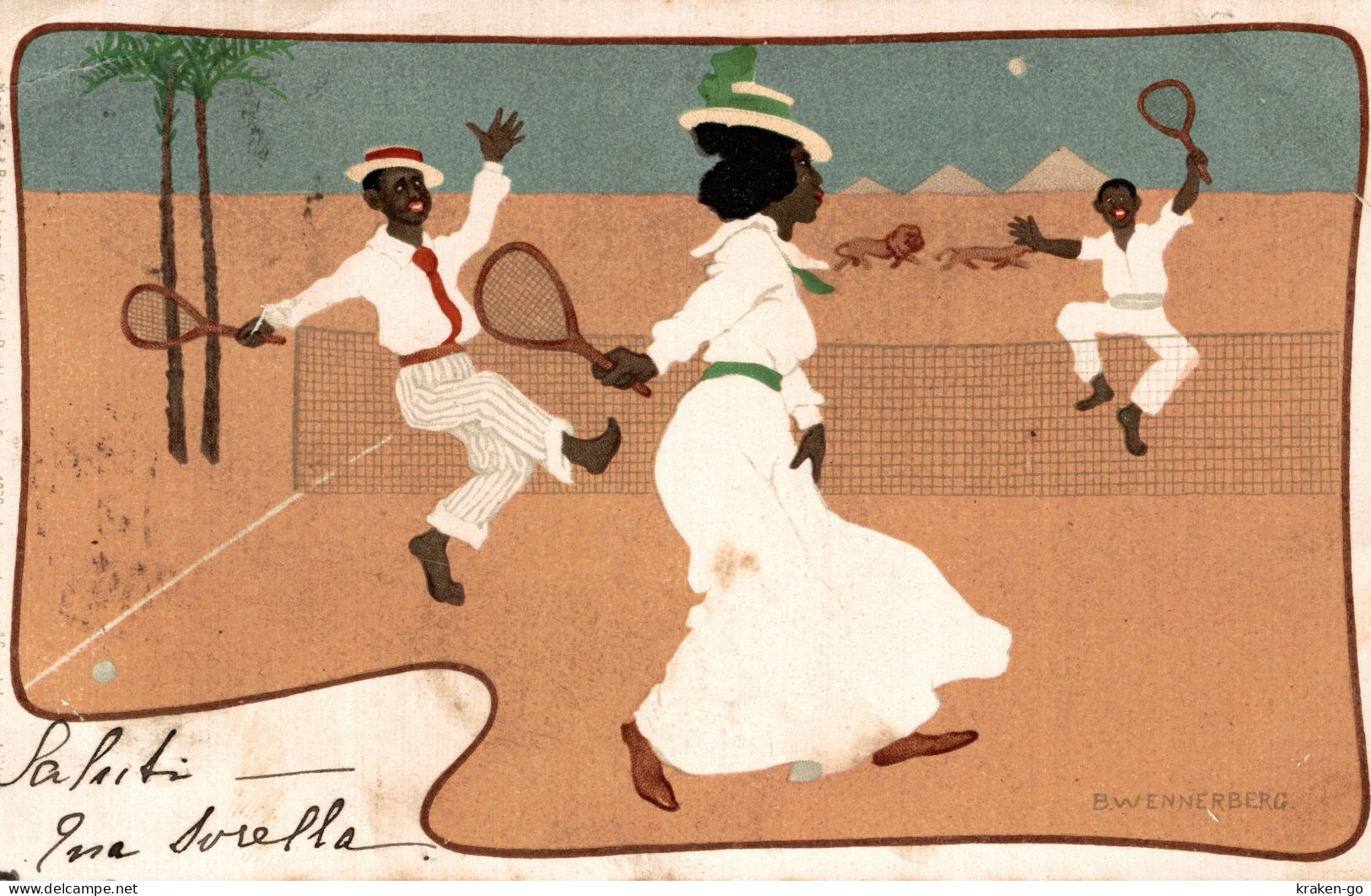 WENNERBERG - Sports TENNIS - Black Americana - Art Nouveau, Liberty - VG - L590 - Wennerberg, B.