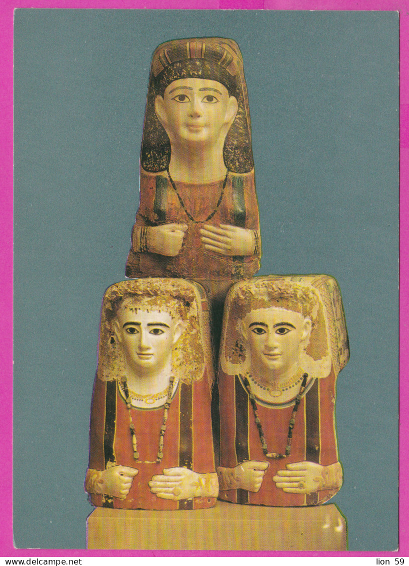 290107 / Egypt -  Museum - Three Mask From The Roman Age PC Photoizdat 119 Publ. Bulgaria Egypte Agypten Egitto - Museos