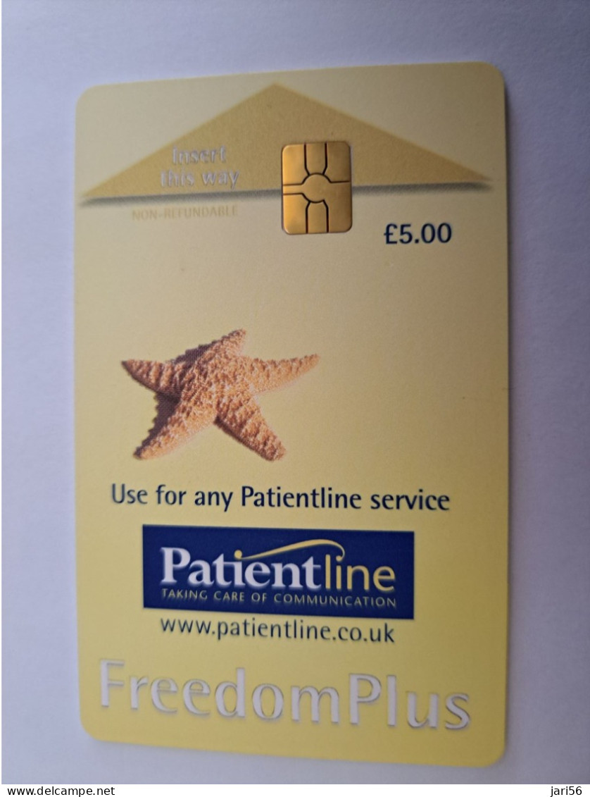 GREAT BRETAGNE  5 POUND / PATIENTLINE/ SEASHELL/ FREEDOM PLUS   CHIP CARD          **13071** - BT Overseas Issues