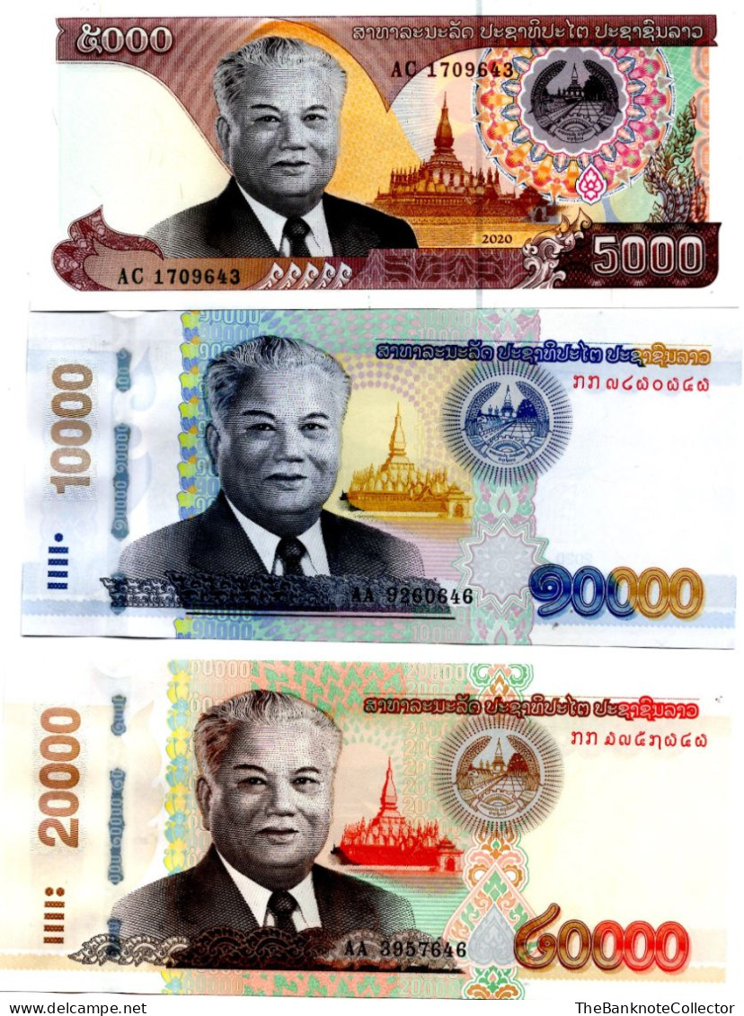 Laos 5000-10000-20000-50000-100000 Kips 2020 Series 5 Pieces UNC - Laos