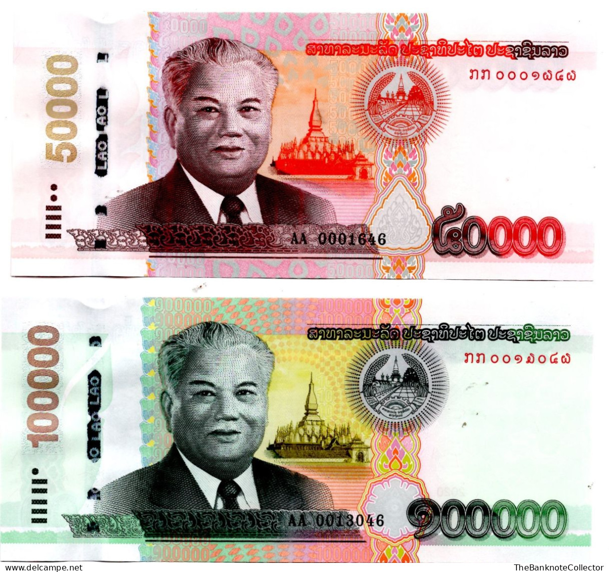 Laos 5000-10000-20000-50000-100000 Kips 2020 Series 5 Pieces UNC - Laos