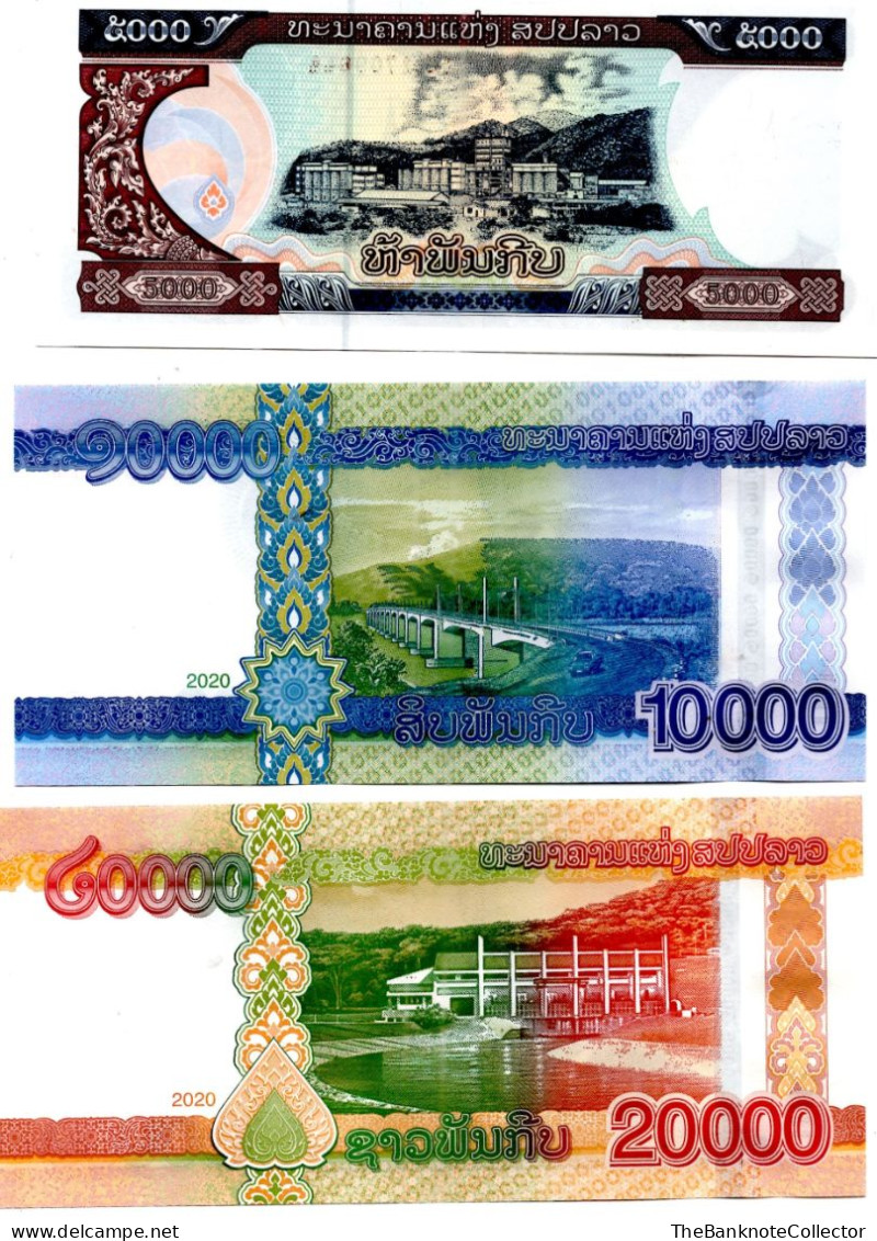 Laos 5000-10000-20000-50000-100000 Kips 2020 Series 5 Pieces UNC - Laos