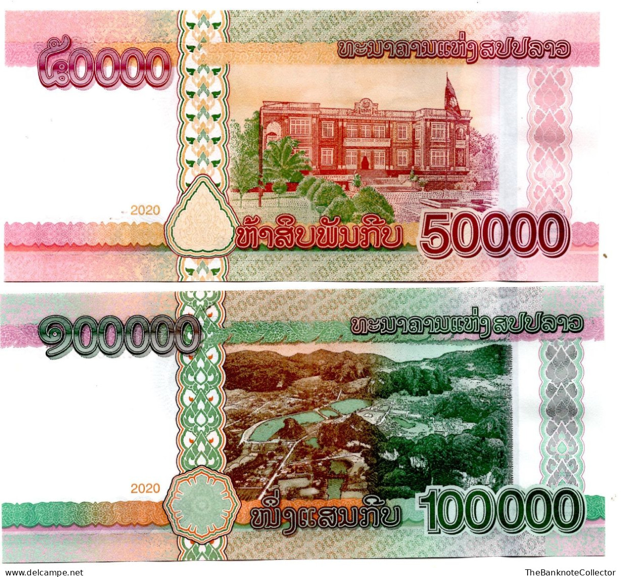 Laos 5000-10000-20000-50000-100000 Kips 2020 Series 5 Pieces UNC - Laos