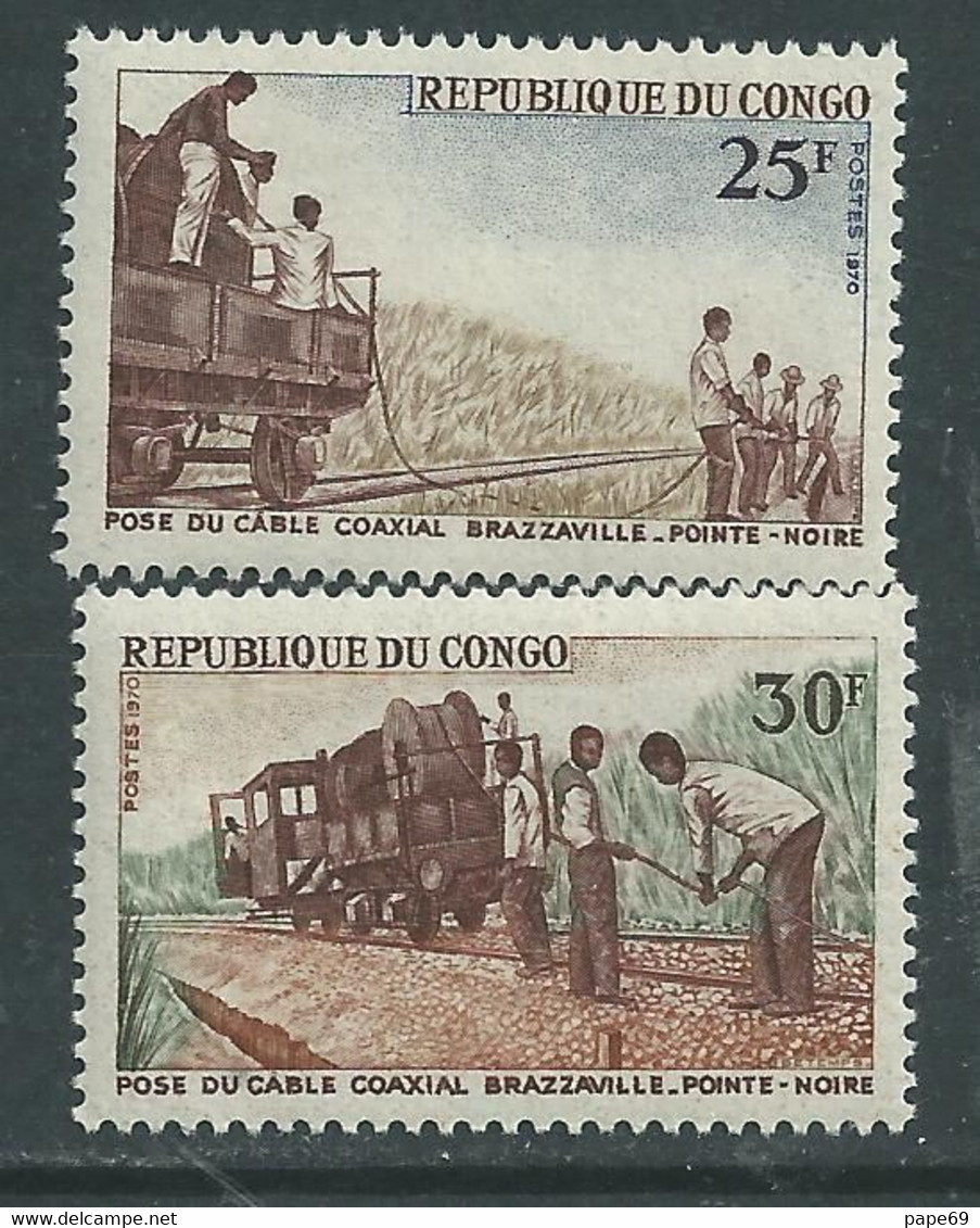 Congo N°  261 / 62 XX Pose Du Câble Coaxial Brazzaville-Pointe-Noire, La Série Des 2  Valeurs Sans Charnière, TB - Neufs