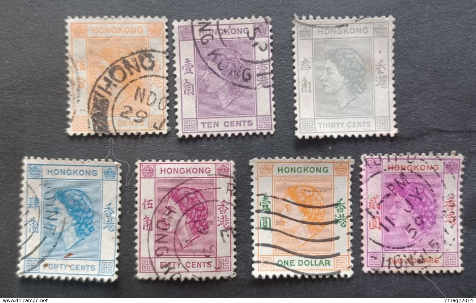 CHINA 中國 HONG KONG 1954-1955 Queen Elizabeth II - Used Stamps