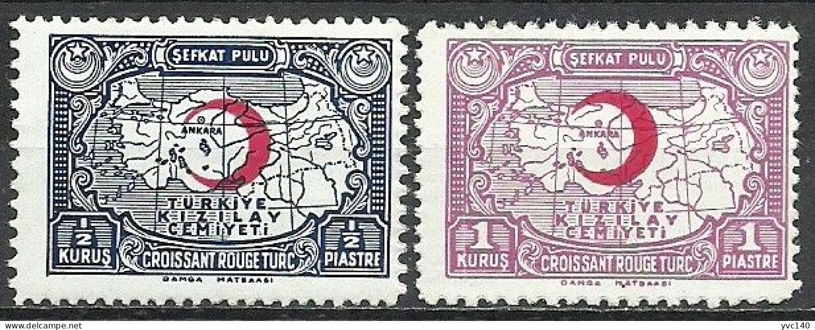 Turkey; 1943 Turkish Red Crescent Charity Stamps - Wohlfahrtsmarken