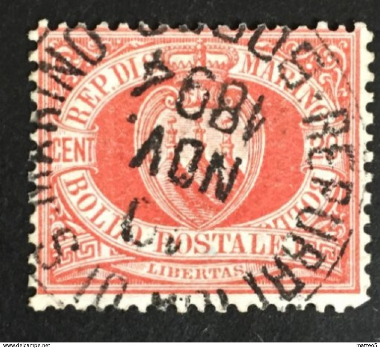 1892 - San Marino - Cent 20 - Stemma Used - Gebraucht