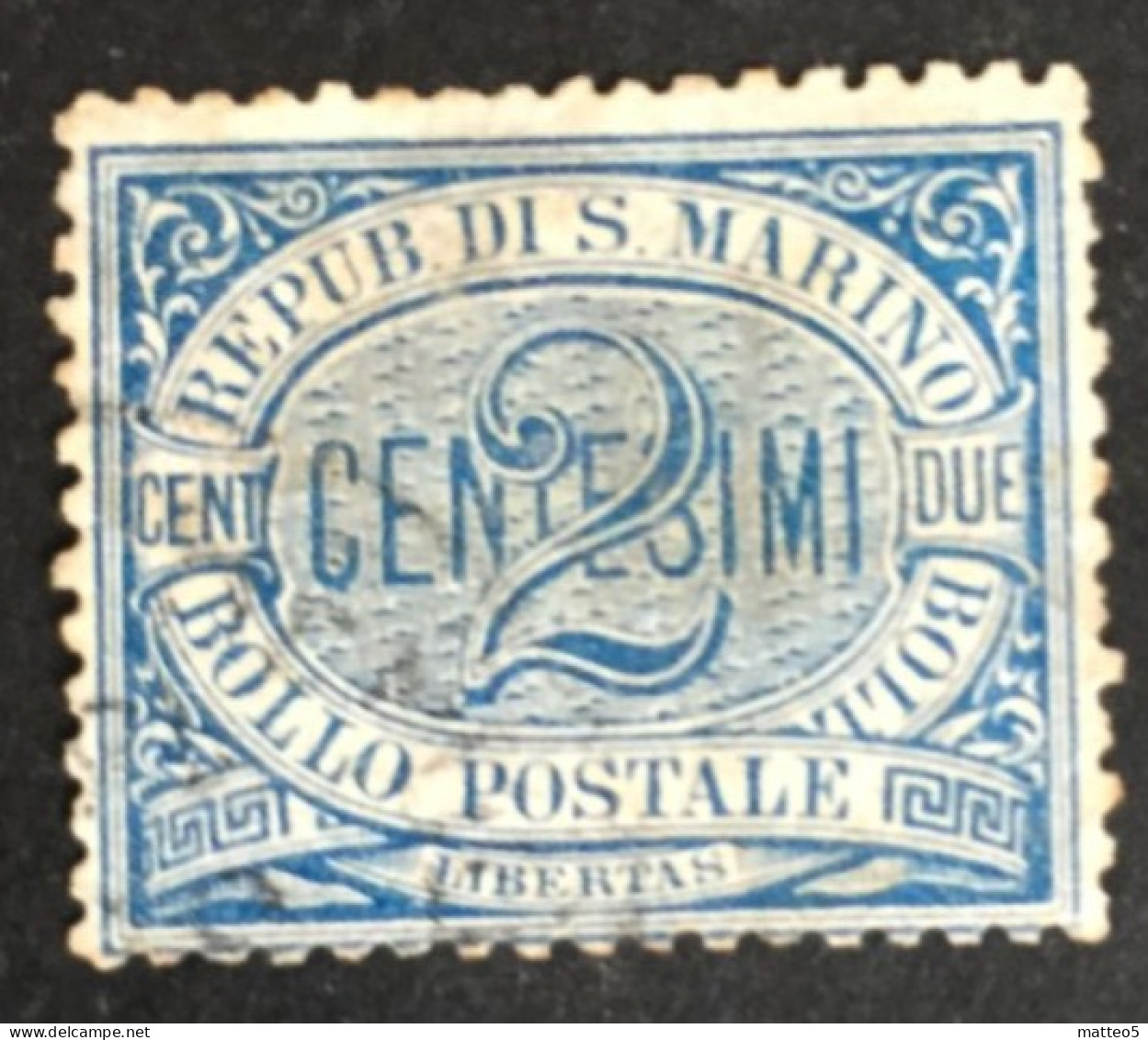 1877 - San Marino -  Cent 20 -  Used - Used Stamps