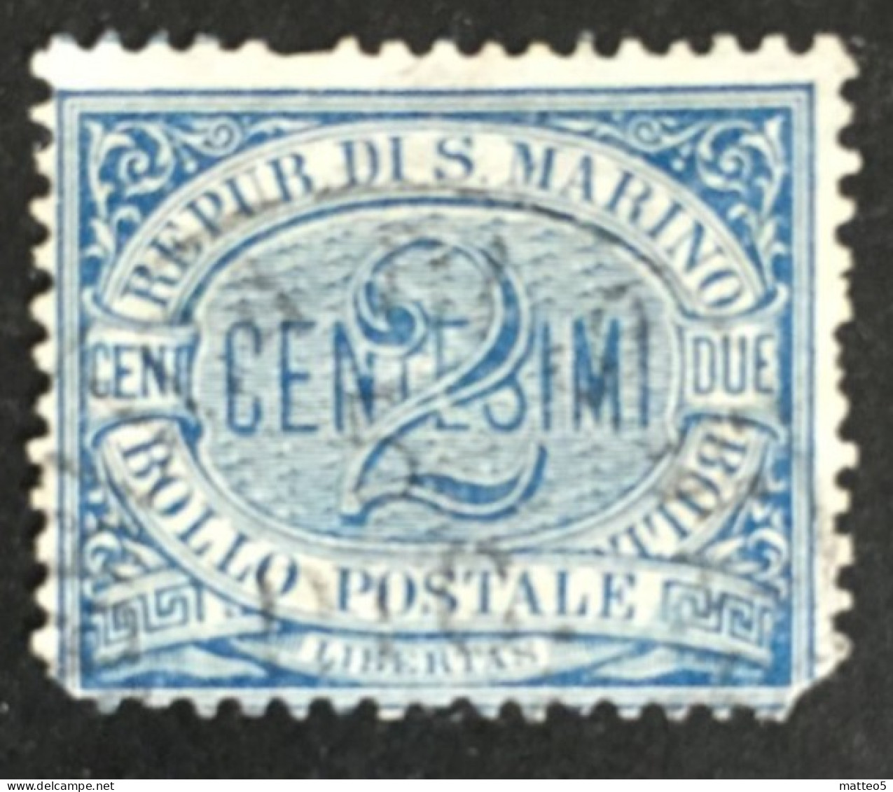 1877 - San Marino -  Cent 20 -  Used - Used Stamps