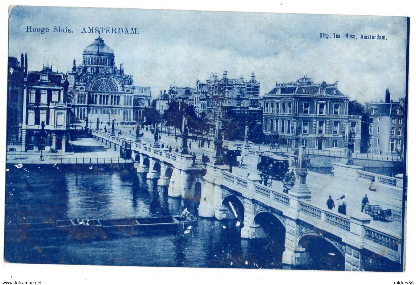 Pays-Bas--AMSTERDAM ---Hooge Sluis ( Péniche, Tramways )...carte Précurseur - Amsterdam