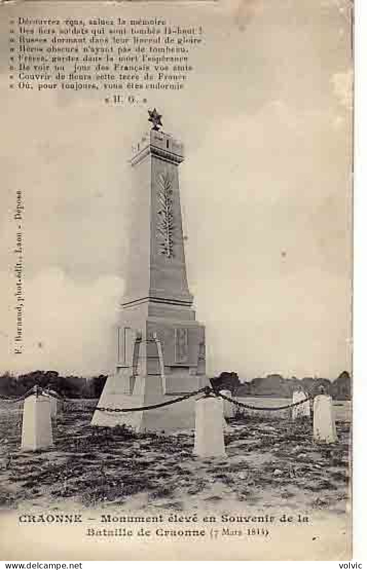 02 - CRAONNE - Monument élevé En Souvenir De La Bataille De Craonne - Craonne