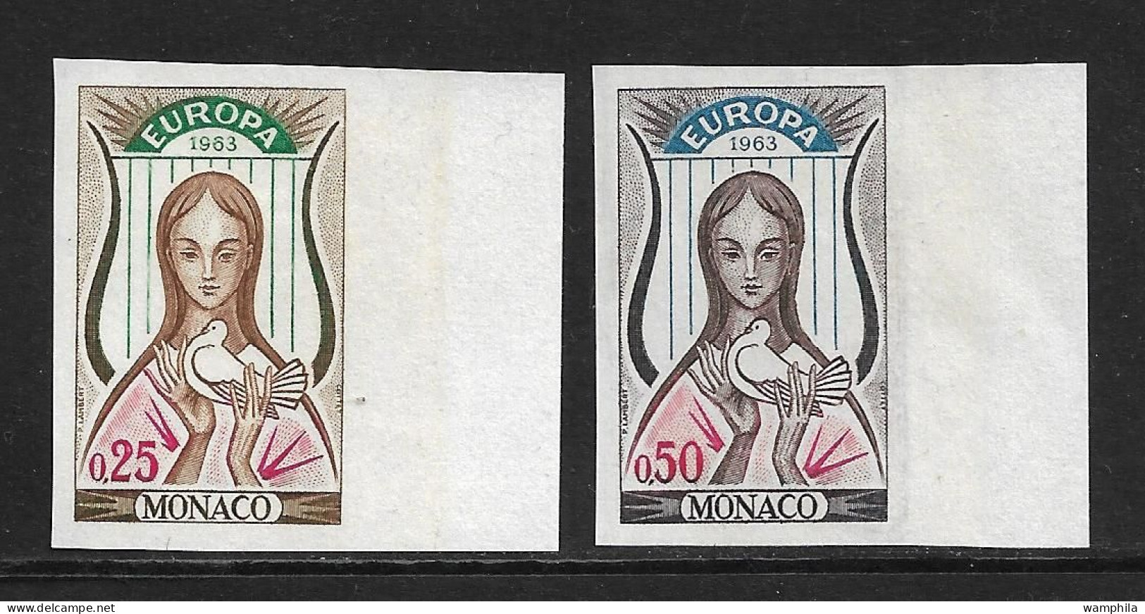 Monaco  Non Dentelé N°618/619**. Europa 1963.  , Cote 60€ - Varietà