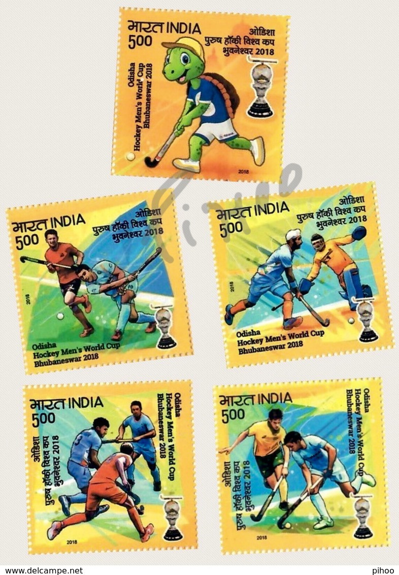 Field Hockey Stamps Set From India 2018 Inde Indien Sport - Rasenhockey