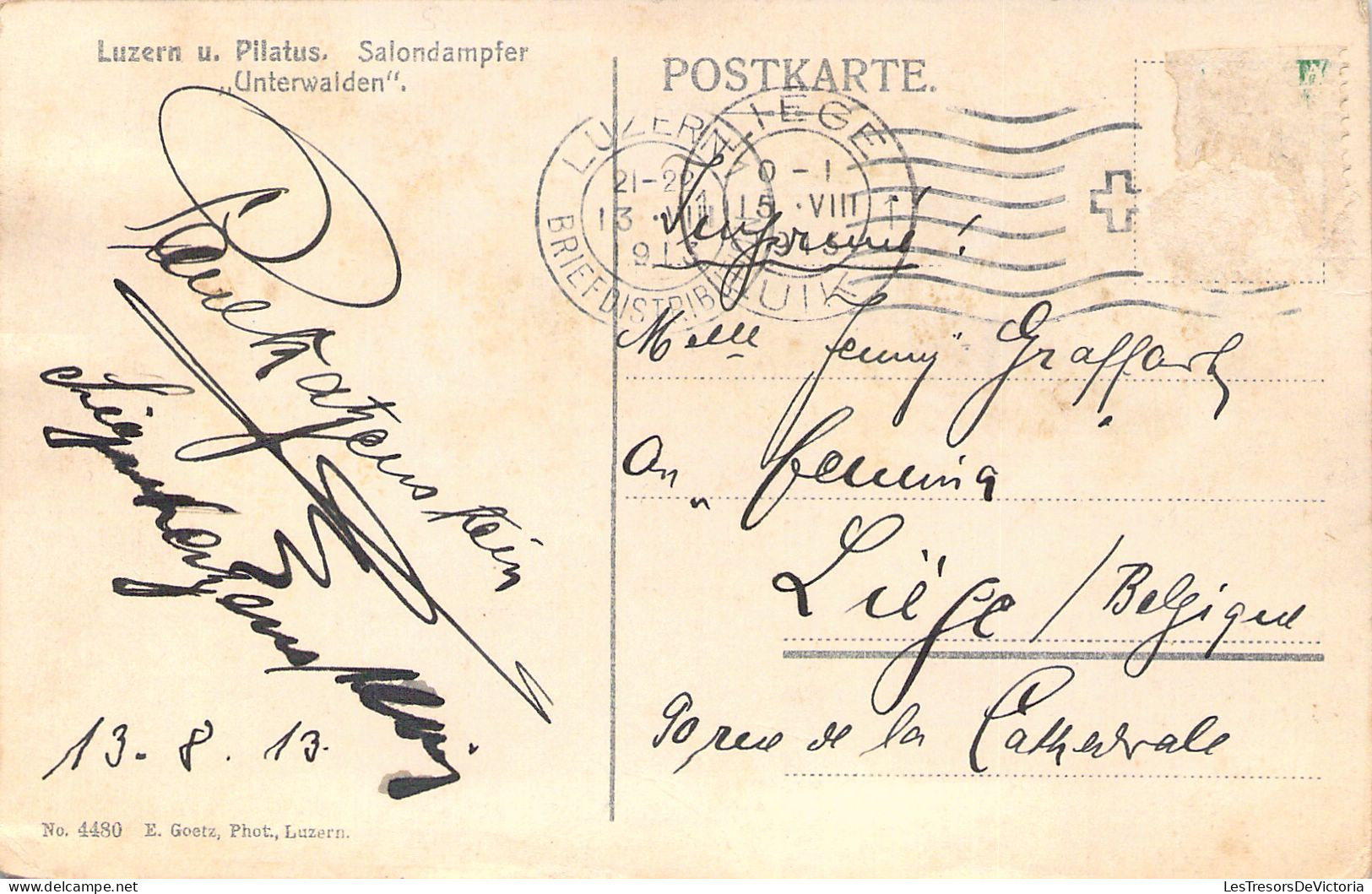 SUISSE - LUZERN U Pilatus - Salondampfer Unterwalden - Bateau - Carte Postale Ancienne - Wald