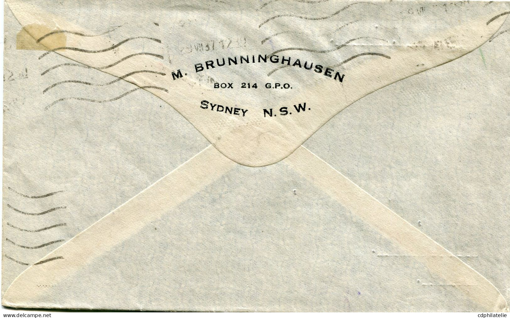 AUSTRALIE LETTRE PAR AVION DEPART AIR MAIL 15 JY 37 SYDNEY POUR LA FRANCE - Lettres & Documents