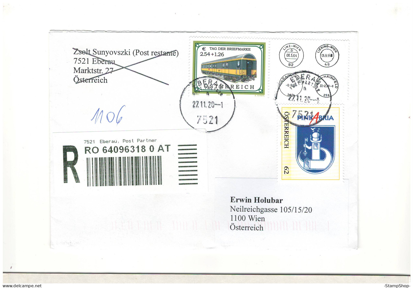 2020 Austria, Osterreich - Registered Leter / Cover, Modern Stamps - - CV18 - Brieven En Documenten