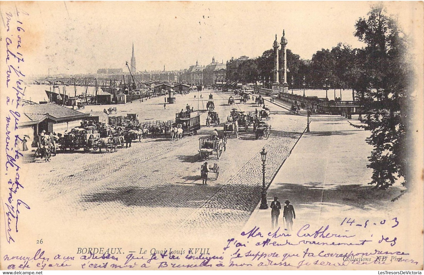 FRANCE - 33 - Bordeaux - Le Quai Louis XVIII - Carte Postale Ancienne - Sonstige & Ohne Zuordnung