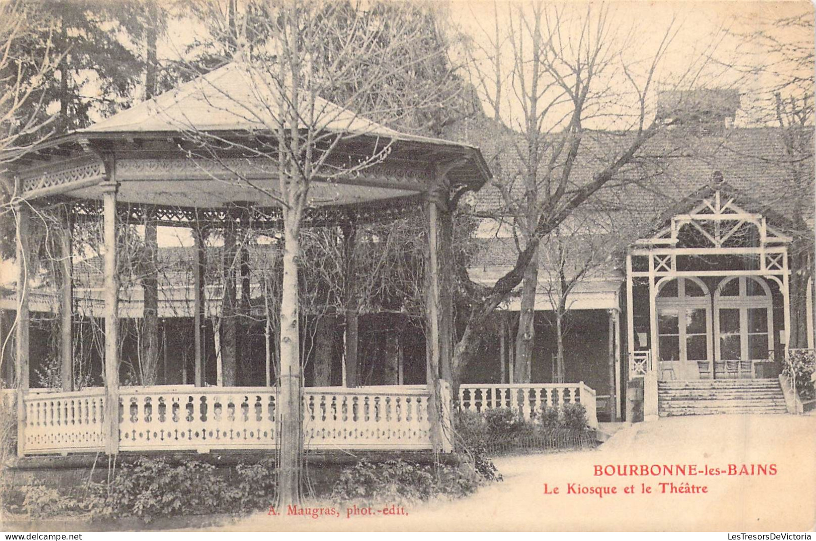 FRANCE - 52 - Bourbonne-les-Bains - Le Kiosque Et Le Théâtre - Carte Postale Ancienne - Bourbonne Les Bains