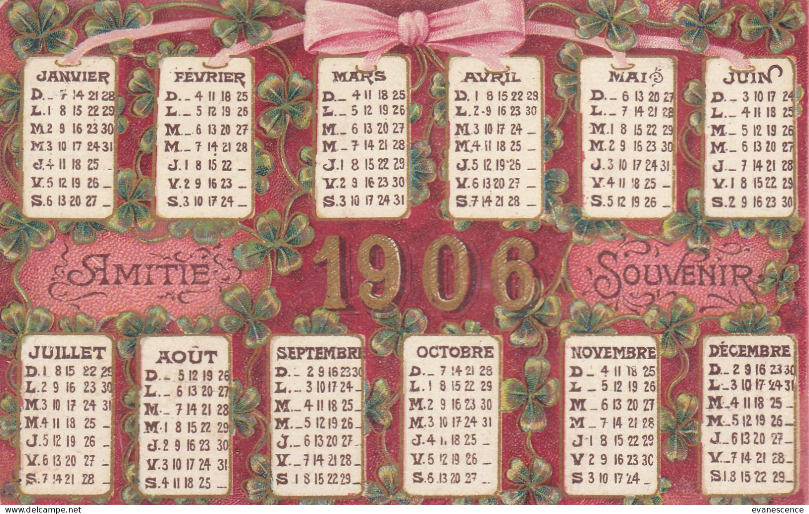 Calendrier De 1906 En Carte Postale  ///  Réf. Avril. 23  ///   N° 25.499 - Big : 1901-20