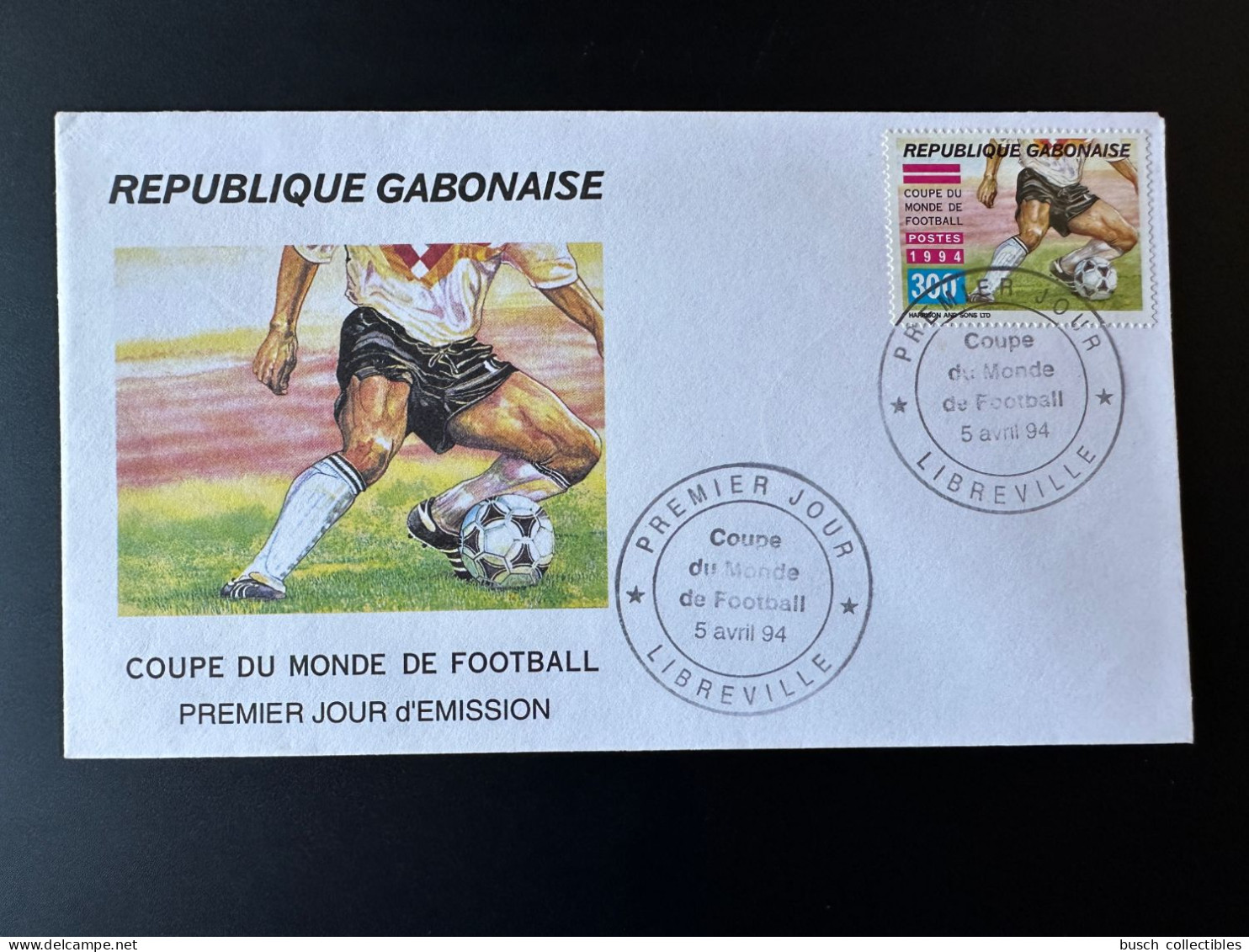 Gabon Gabun 1994 Mi. 1190 FDC 1er Jour Coupe Du Monde De Football Fußball Soccer World Cup WM USA Etats-Unis RARE ! - 1994 – USA