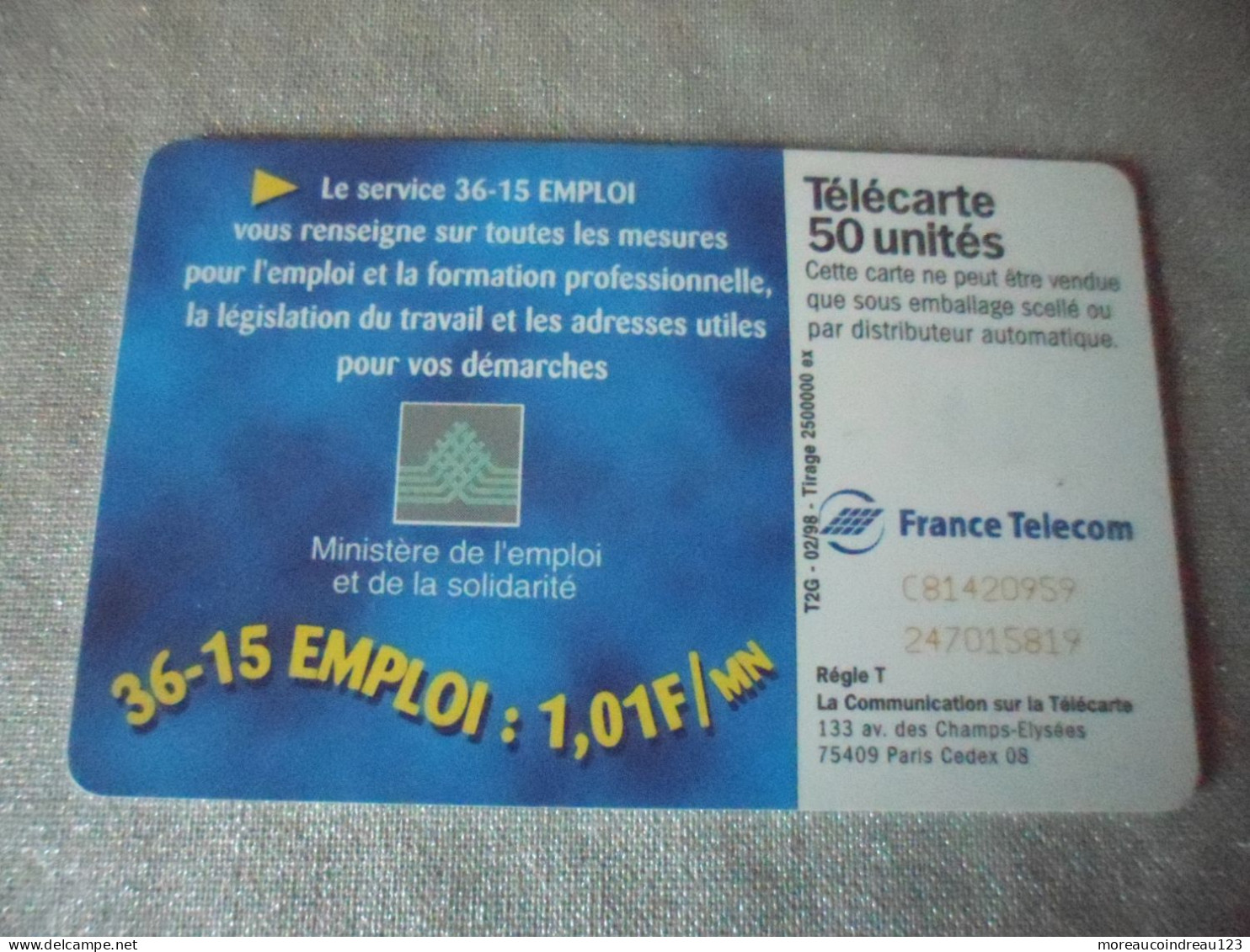 Télécarte 36-15 Emploi - Operatori Telecom