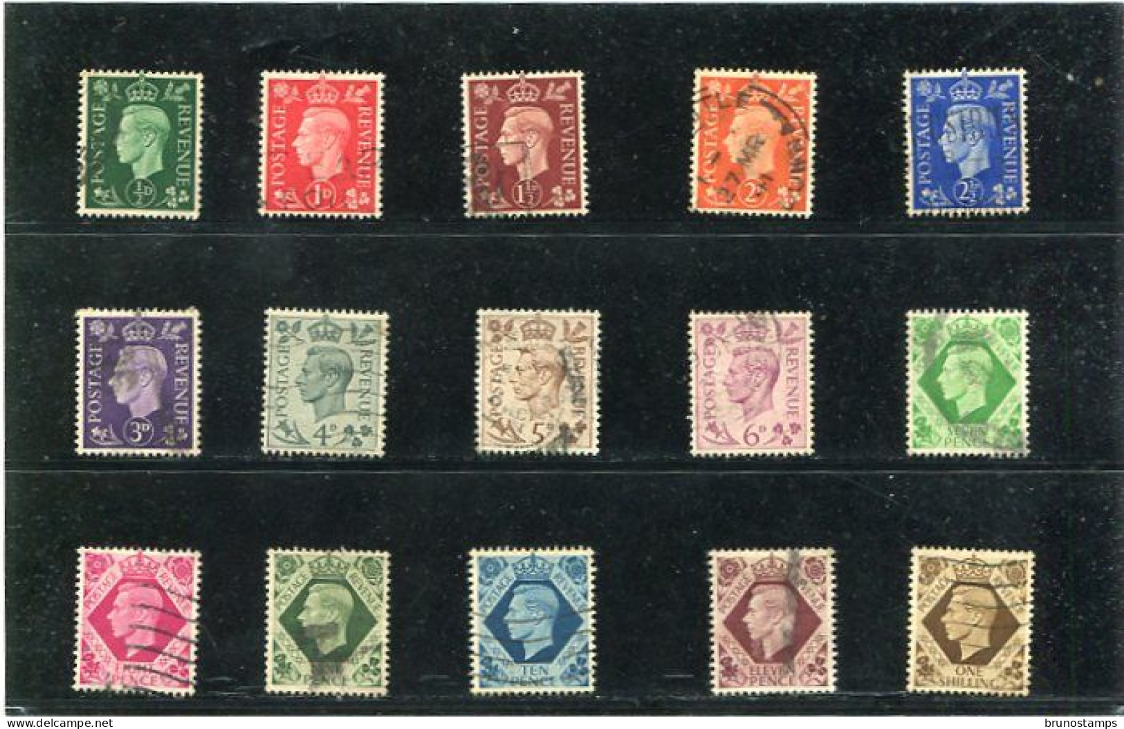 GREAT BRITAIN - 1937-47  KGVI DARK COLOURS   SET  FINE USED - Used Stamps