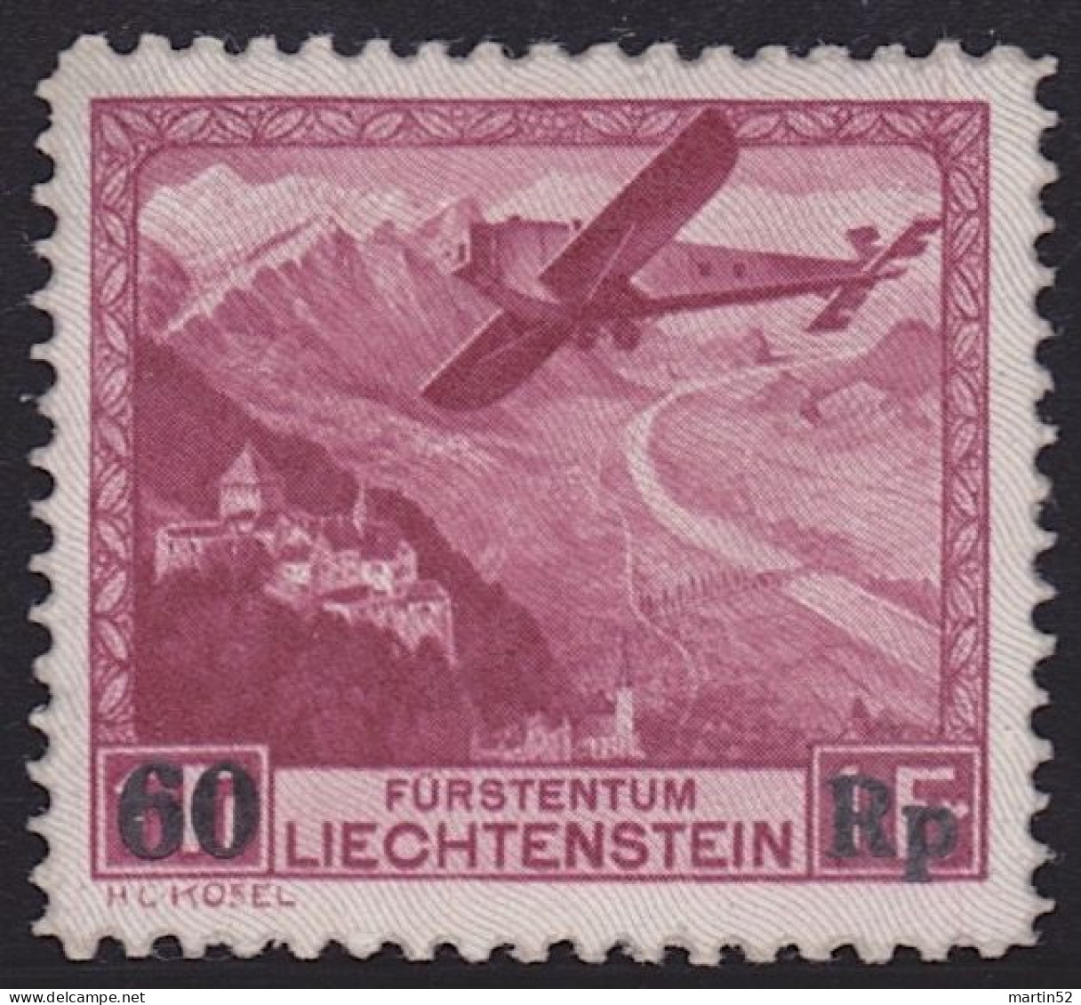 Liechtenstein 1935: Erstflug Vaduz-Altenrhein-Innsbruck Zu F16 Mi 148 Yv PA14 * Falzspur Trace MLH (Zu CHF 155.00 -50%) - Air Post