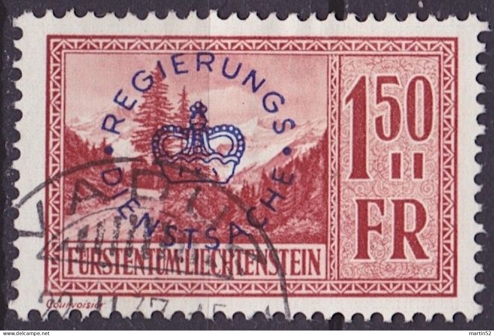 Liechtenstein 1935: REGIERUNGS-DIENSTSACHE Zu 20 Mi 19 (Spitzenwert 1.50 Fr.) Mit Stempel VADUZ 22.II.37 (Zu CHF 350.00) - Service