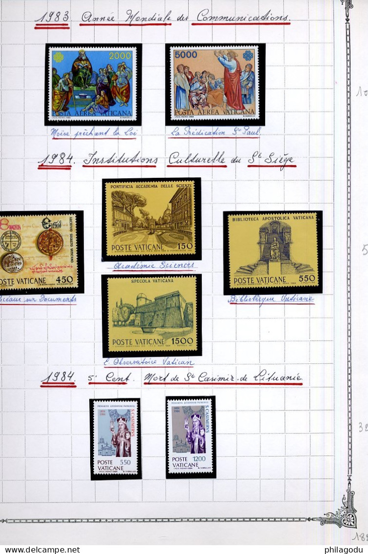 VATICAN jolie collection ** sans charnière de 1958-1994 quasi complete cote 877 euros