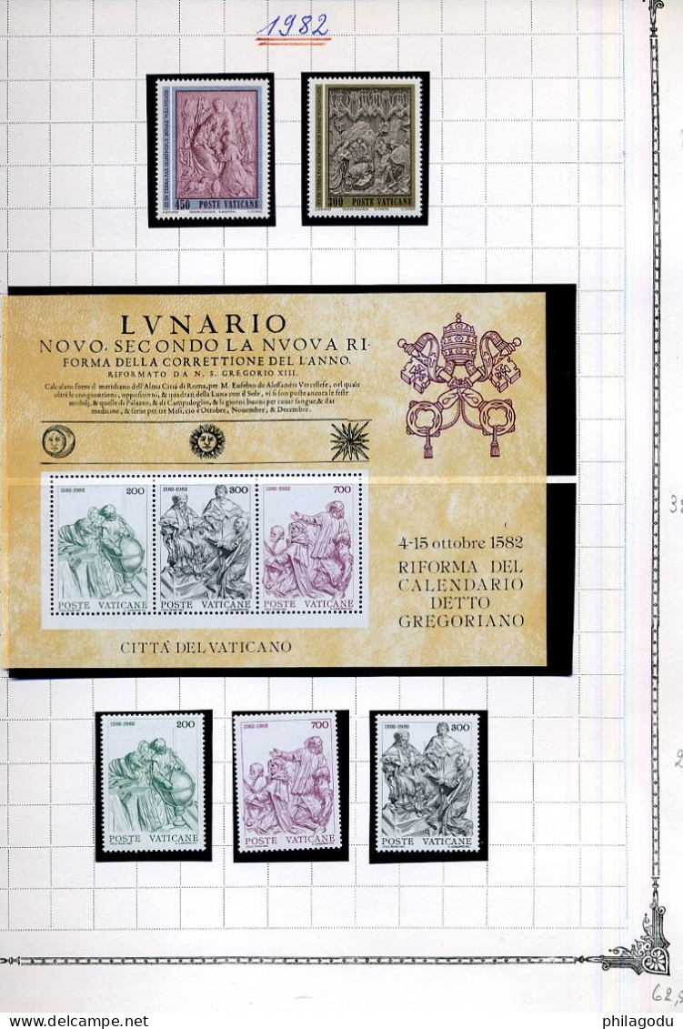 VATICAN jolie collection ** sans charnière de 1958-1994 quasi complete cote 877 euros