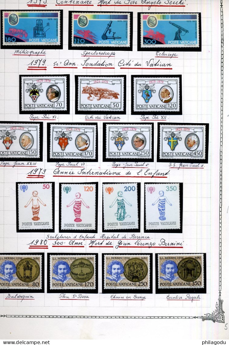 VATICAN jolie collection ** sans charnière de 1958-1994 quasi complete cote 877 euros