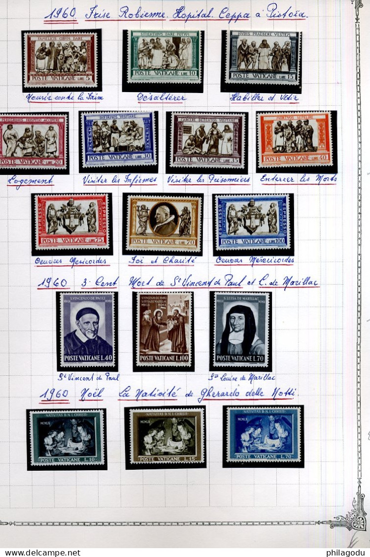 VATICAN jolie collection ** sans charnière de 1958-1994 quasi complete cote 877 euros