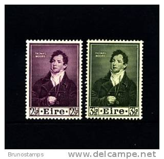 IRELAND/EIRE - 1952  THOMAS MOORE  SET  MINT NH - Unused Stamps