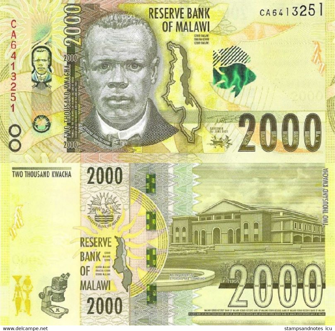 MALAWI 2000 Kwacha 2021 P 69 UNC - Malawi