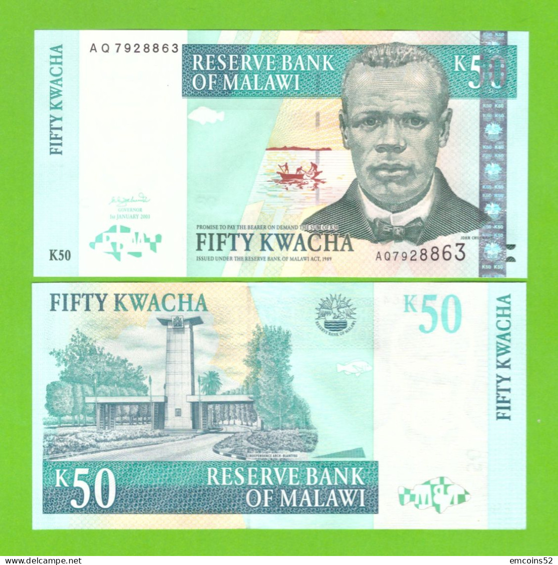 MALAWI 50 KWACHA 2003 P-45b UNC - Malawi