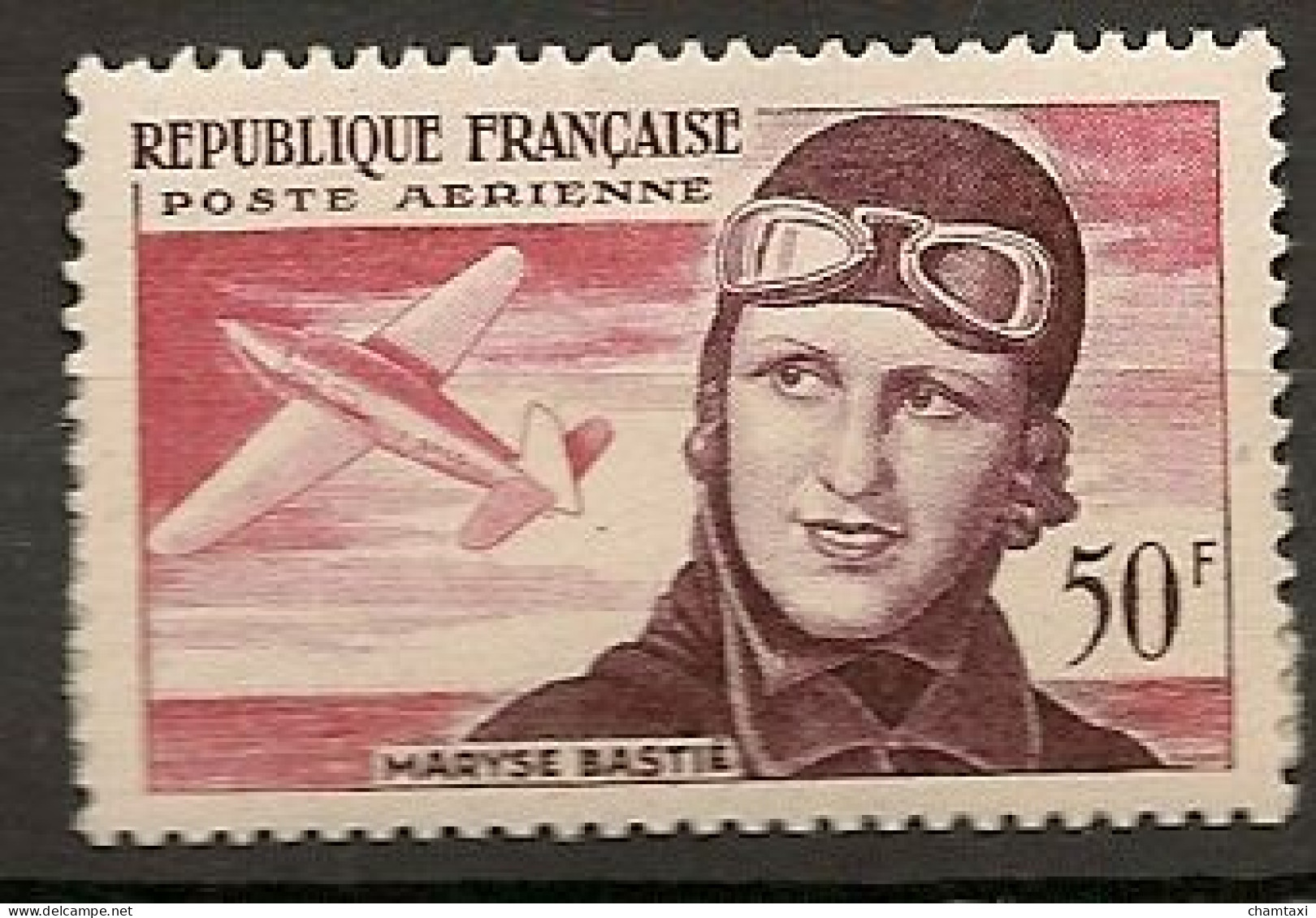 FRANCE 1955 PA 34 POSTE AERIENNE  34   3eme ANNIVERSAIRE DE LA MORT DE L'AVIATRICE MARYSE BASTIE (1898 - 1952) - 1927-1959 Neufs